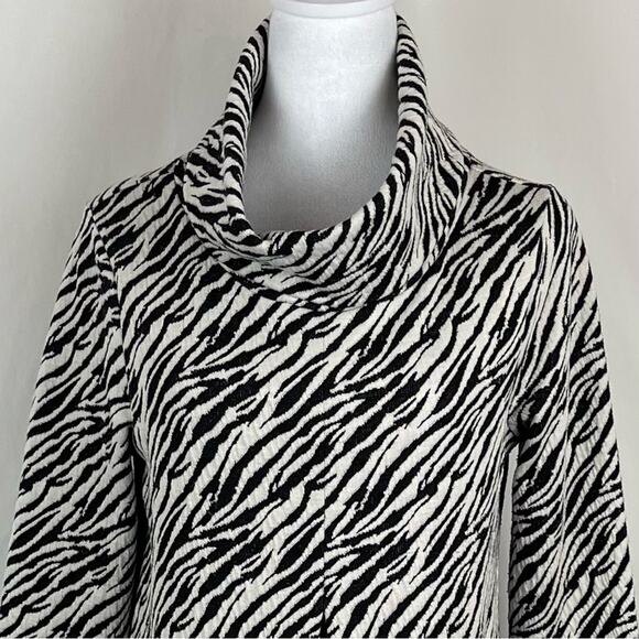 Tyler Boe Knit Mock Turtleneck Zebra Dress Size S - Picture 3 of 11